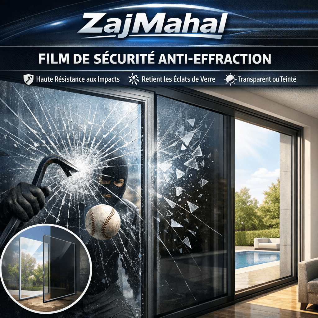 Film de sécurité anti-effraction pour vitrine commerciale au Maroc